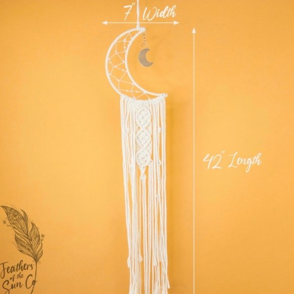 Half-Moon Macrame Wall Hanging Boho Home Decor - Picture 6 of 8